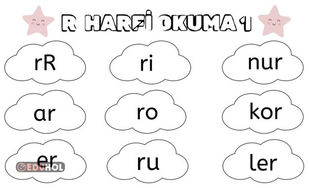 R Harfi Okuma Sayfası (24 Hece-Kelime)