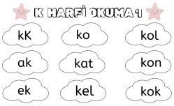 K Harfi Okuma Sayfası (24 Hece-Kelime)