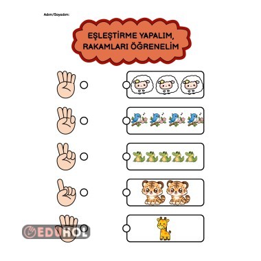 Eşleştirme Yapalım, Rakamları Öğrenelim