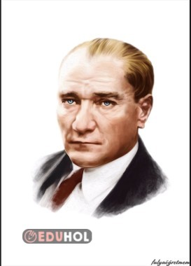 Renkli Atatürk portresi. Çelenk için