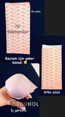 Şeker temalı iyi bayramlar yazılı kese
