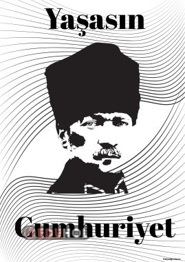 Yaşasın cumhuriyet yazılı boyama sayfası