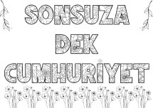 SONSUZA DEK CUMHURİYET YAZILI BOYAMA SAYFASI
