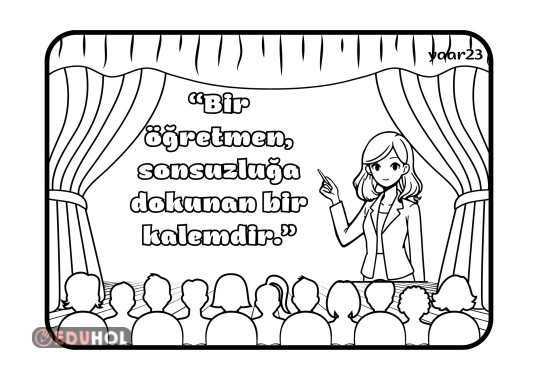 24 Kasım Öğretmenler Günü Boyama