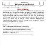 Okuduğunu anlama 5 adet