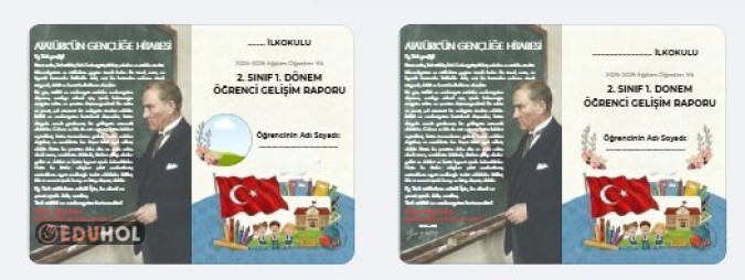 Yatay gelişim raporu kapağı Atatürk Gençliğe Hitabeli