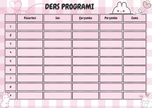 SINIF DERS PROGRAMI