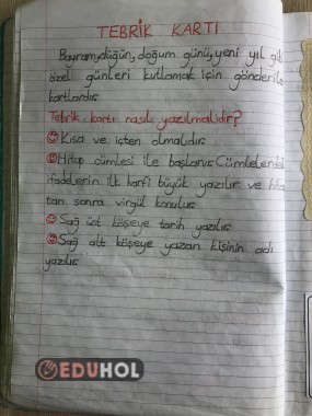 TEBRİK KARTI YAZMA