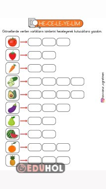 1.Sınıf Türkçe Dersi Kelimeleri Hecelerine Ayırma Etkinliği