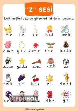“Z” SESİ EKSİK HARFLERİ TAMAMLA ETKİNLİĞİ