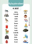 ‘’K’’ SESİ KELİME-GÖRSEL EŞLEŞTİRME ETKİNLİĞİ