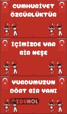 DİJİTAL PANO “PIRIL CUMHURİYET ÖZGÜRLÜKTÜR” 24 SAYFA