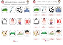 O SESİ GÖRSEL DİKTE ÇALIŞMASI VE CEVAP ANAHTARI 2 SAYFA