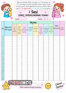 İ Sesi Süreç Değerlendirme Formu ve Etkinlik Sayfası