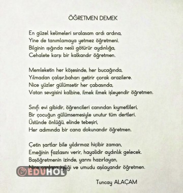 ÖĞRETMENLER GÜNÜ ŞİİRİ