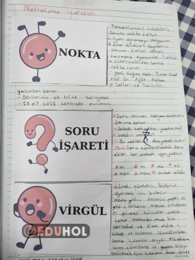 noktalama işaretleri defter yapıştırma