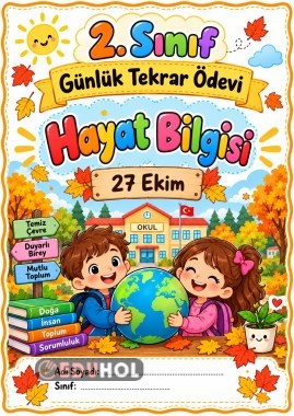 2. SINIF HAYAT BİLGİSİ GÜNLÜK TEKRAR ÖDEVİ 27 EKİM