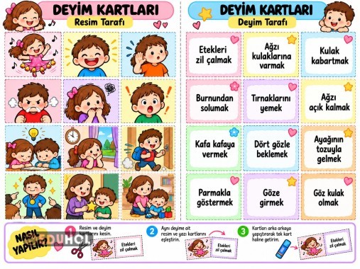 2. Sınıf Resim önde deyim arkada. Deyim Kartları .