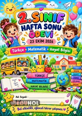 2. SINIF TÜM DERSLER HAFTASONU ÖDEVİ 24-25 EKİM