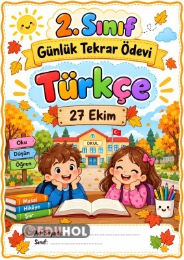 2. SINIF TÜRKÇE GÜNLÜK TEKRAR ÖDEVİ 27 EKİM