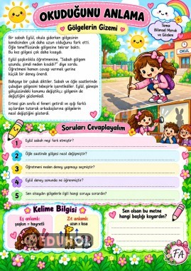 2-3-4. SINIF OKUDUĞUNU ANLAMA METNİ HER SINIFA UYGUN