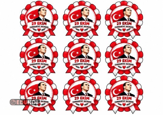 29 Ekim Cumhuriyet Bayramı yaka broşürü.