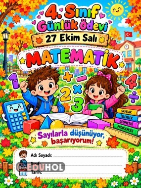 4. SINIF MATEMATİK GÜNLÜK TEKRAR ÖDEVİ 27 EKİM