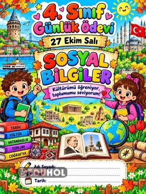 4. SINIF SOSYAL BİLGİLER GÜNLÜK TEKRAR ÖDEVİ 27 EKİM