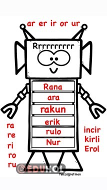 R harfi robot okuma