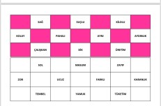 Zıt Anlamlı Kelimeler ve Tombala Oyunu