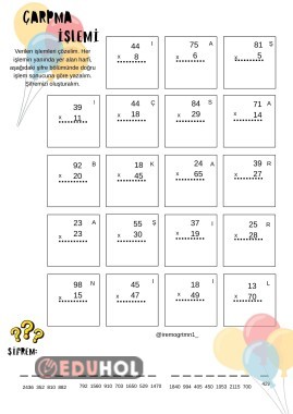 Çarpma İşlemi Şifre Oluşturma