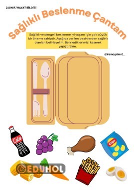 Hayat Bilgisi Sağlıklı Beslenme - beslenme çantası hazırlıyorum