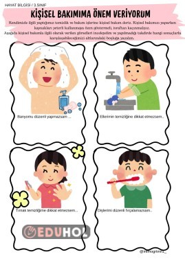 Kişisel Bakımımı Yapıyorum Hayat Bilgisi Etkinliği