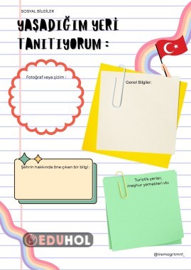 Sosyal Bilgiler Yaşadığım Yeri Tanıtıyorum İnteraktif Defter Etkinliği