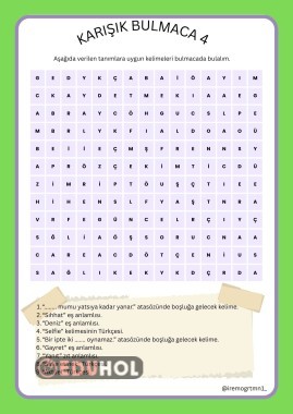 Türkçe Karışık Bulmaca 4