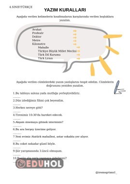 Türkçe Yazım Kuralları Etkinliği