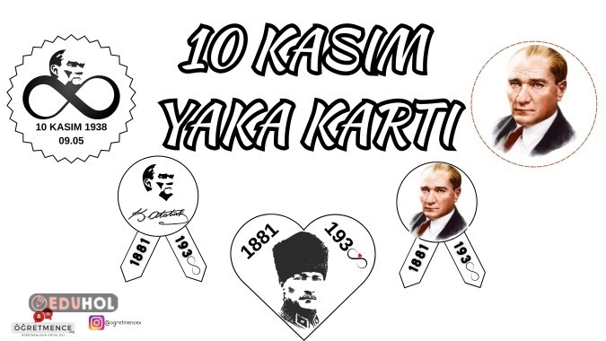 10 Kasım Atatürk Yaka Kartı  (5 Farklı Tasarım)