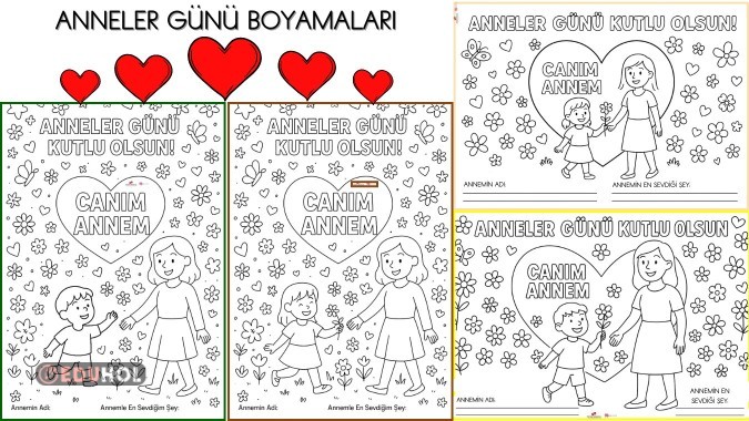Anneler Gününe Özel Boyama Sayfaları 2