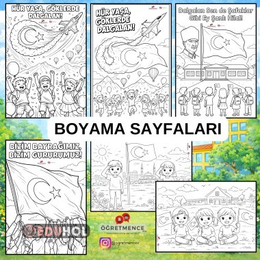 Bayrak Sevgisi Boyama Sayfaları