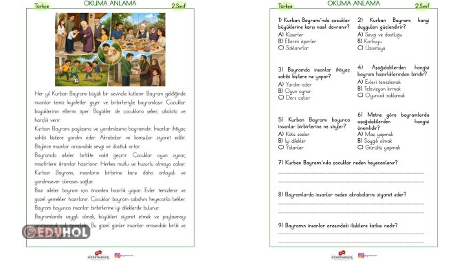 Okuduğunu Anlama Metni ( Kurban Bayramı Konulu)