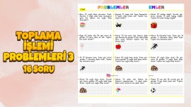 2. Sınıf Toplama İşlemi Problemleri 3 (2 Sayfa)