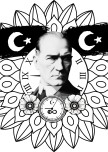 Atatürk Haftası - 10 Kasım Boyama (Mandala)