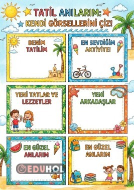 1. SINIF TATİL ANILARINI ÇİZ BOYAMA TATİL ETKİNLİĞİ