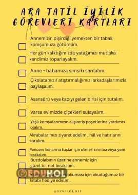 Ara Tatil İyilik Görev Kartı