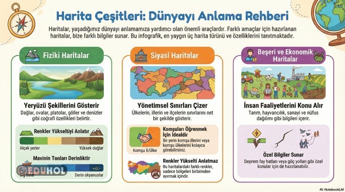 HARİTA ÇEŞİTLERİ POSTER