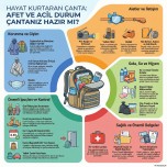 Afet Acil Durum Çantası Kare Poster