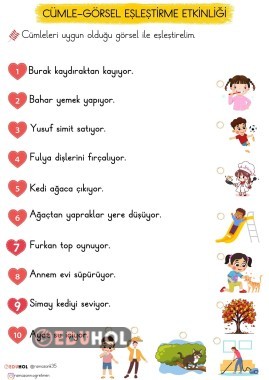 1.SINIF CÜMLE GÖRSEL EŞLEŞTİRME ETKİNLİĞİ