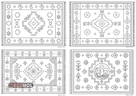 1.SINIF HAYAT BİLGİSİ SANAT BİZE İYİ GELİR HALI MOTİFİ BOYAMA