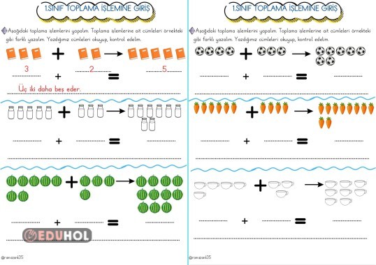 1.SINIF TOPLAMA İŞLEMENİ İFADE ETME ETKİNLİĞİ 2