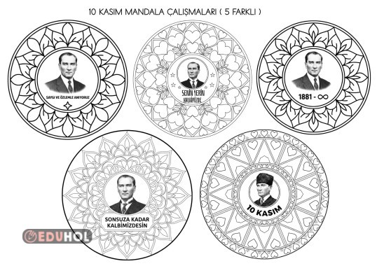10 KASIM MANDALA BOYAMA ETKİNLİĞİ ( 5 FARKLI )